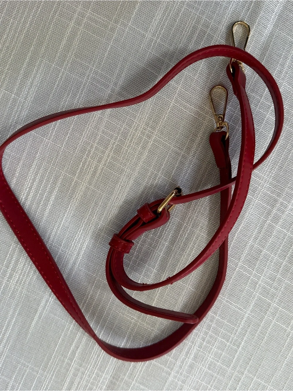 MOTF Red Top-Handle Satchel with Gold Lock Detail